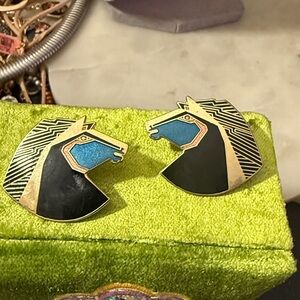 vintage Laurel Burch wild Stallion Earrings